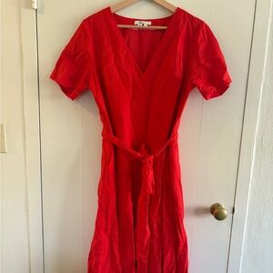Boden Vibrant Red Midi Dress